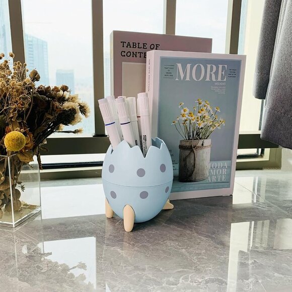 Dinosaur Egg Pen Holder for Desk Pencil Case Desktop Accessories Storage Organiz - Picture 4 of 7